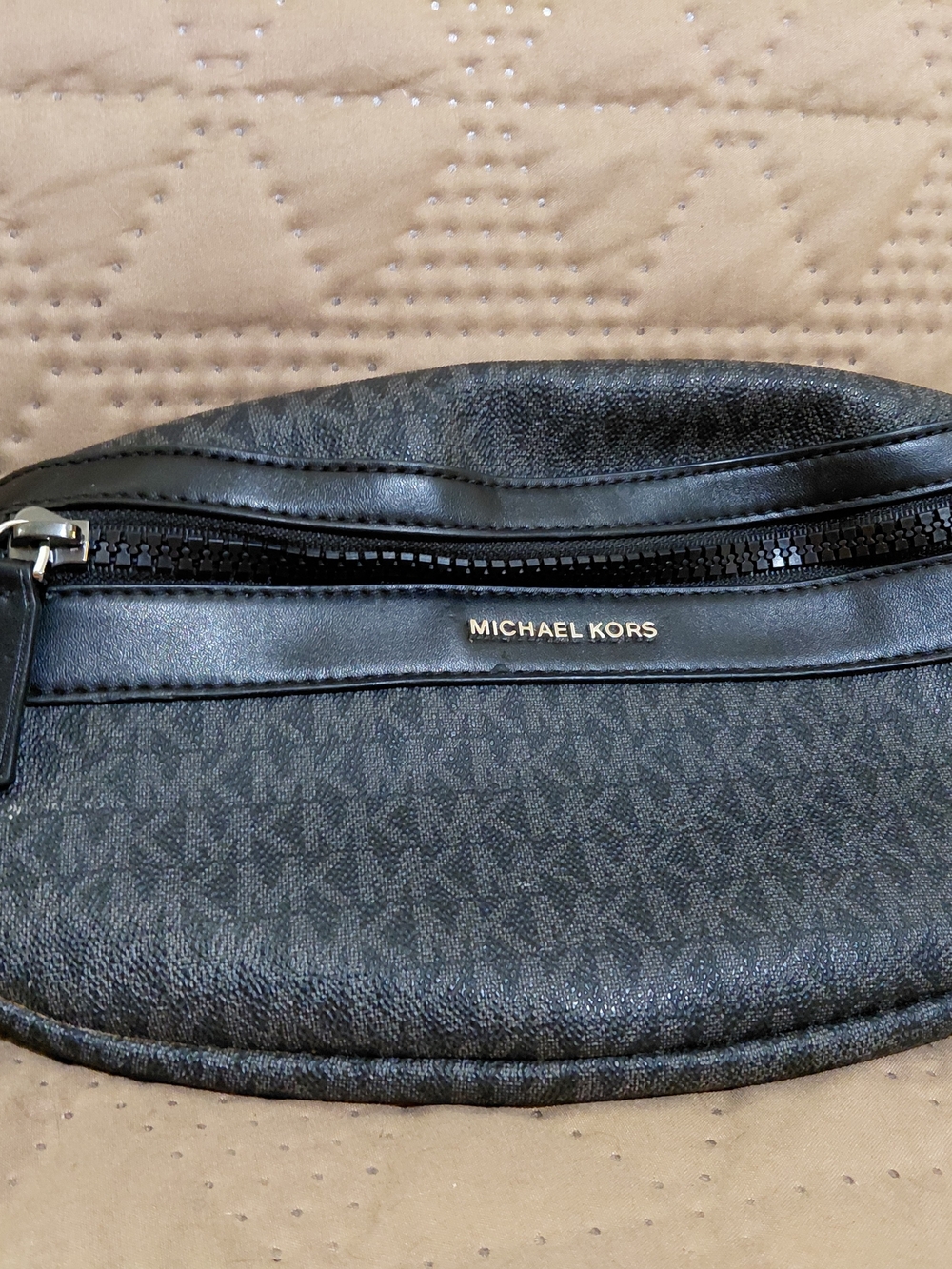 Black Belt Bag with Gold Hardware